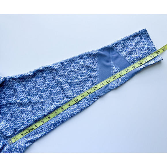 Gaiam Om Align Yoga Capri Leggings Womens Medium Blue Pilates Athleisure Active - Picture 5 of 12